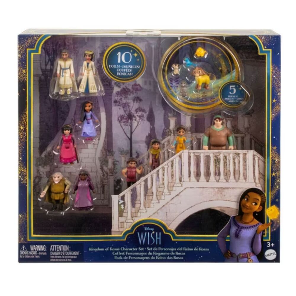 ✨ NIB Disney Wish Rosas Character Set 15 Pc Mini Asha Valentino King Doll Gift